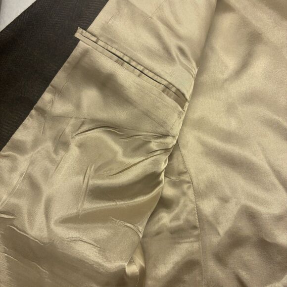 Oscar de la Renta Men's Tailored Wool Blazer Jacket  Brown Tweed Sport Coat VTG - Picture 5 of 9